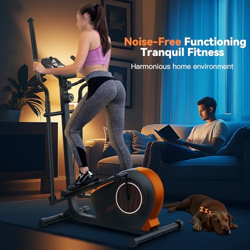 Image of ANCHEER Elliptical Exercise Machine for Home, Ultra-Quiet 15dB Magnetic Elliptical Trainer, 14 Resistance Levels, 15.5 inch Stride, 500 LB Capacity, Real-Time Workout Tracking Monitor, 95% Pre-Assembled