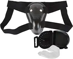 Protetor Genital Ajustável + Protetor Bucal Simples Moldável Com Estojo - Coquilha