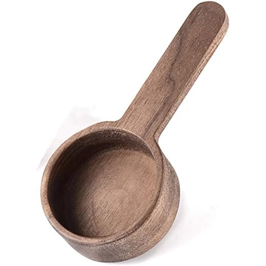 Coffee Spoons, Wooden Tablespoon Scoop, Wooden Coffee Ground Spoon, Measuring for Ground Beans or tea, Soup Cooking Mixing Stirrer Kitchen Tools Utensils, 1 Wooden Tea Scoop (Walnut Wooden 3.86 in)