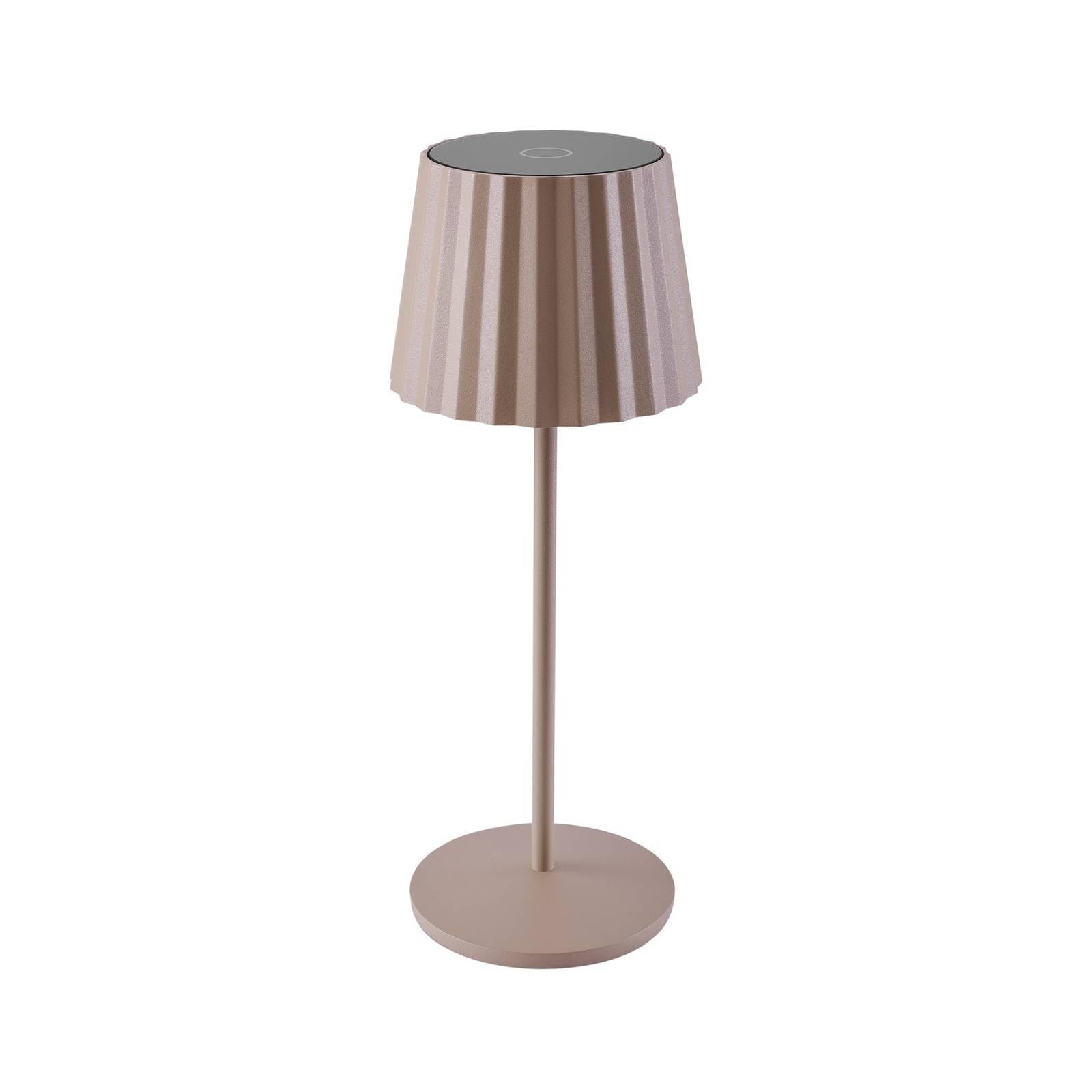 Lindby Sand Beige Led Rechargeable Table Lamp Esali, Beige, Metal, Ip65