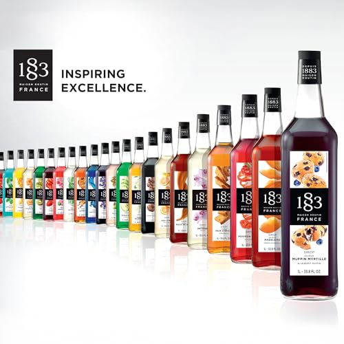 Image of 1883 Cookies & Cream Syrup for Coffee, Lattes & Drinks, Made in France, 1 Liter Glass Bottle