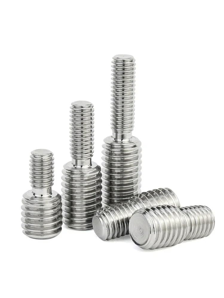 Cilky 1/2/5/10pcs 304 Stainless Steel Thread Adapter Male to Male Double Head Transfer Screw Reducing Bolt M3 M4 M5 M6 M8 M10 M12 M14 M16 M20 Metal