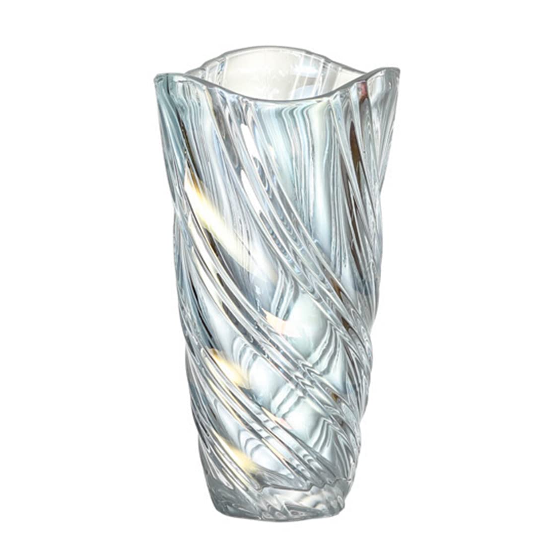 CEMABT 24 cm Bloemenvaas, 1,5 l, dikke vaas voor tulpen, geschenken voor mama voor verjaardag, cadeau-ideeën, glazen vaas voor bloemen, helder, decoratief voor bruiloften (kleurrijk