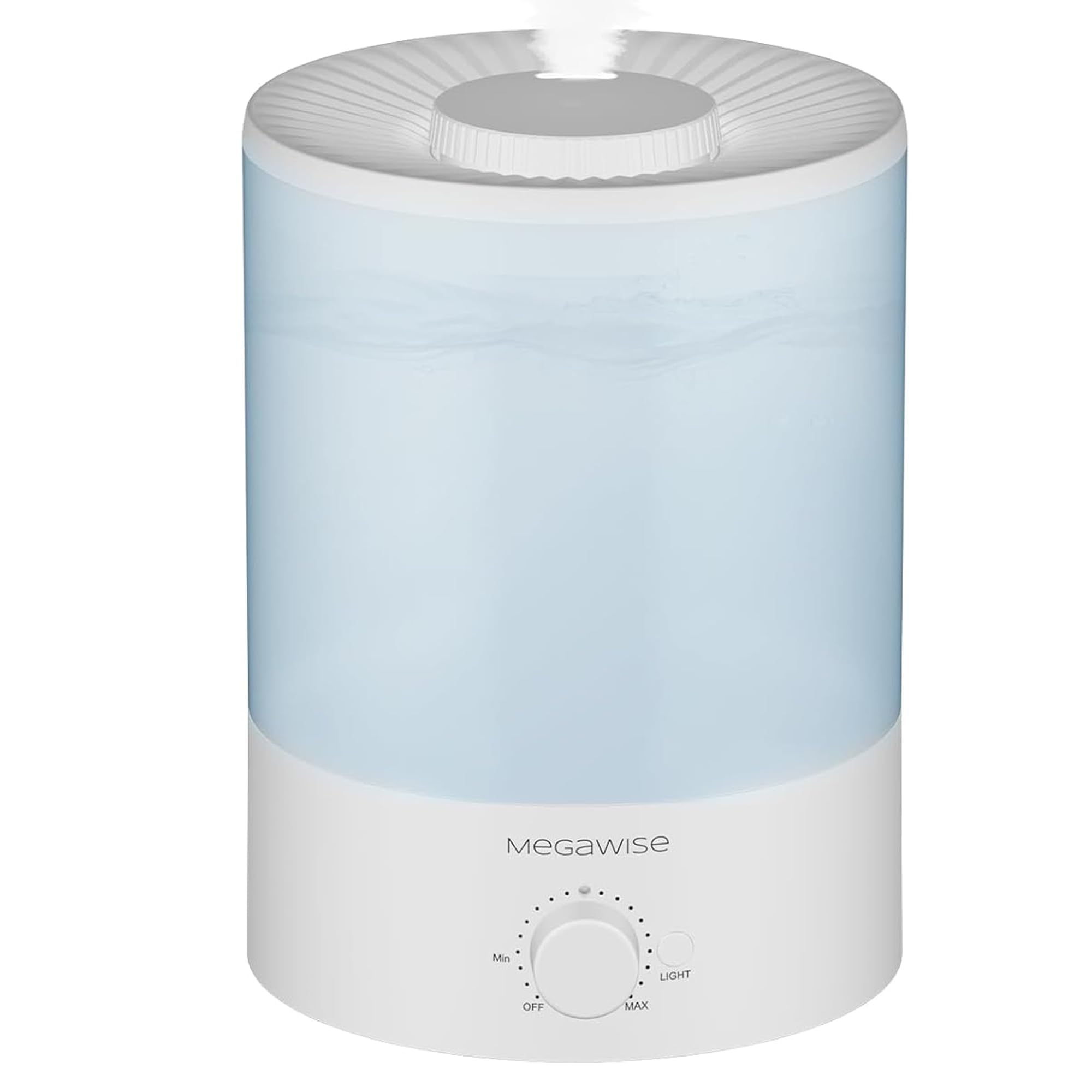 MegaWise Healthy Top-Refill Cool Mist Humidifiers for Bedroom, 24dB Ultrasonic Air Vaporizer with Water Filter for Baby [PP Material], Colorful Night Light,1 Gal Essential Oil Diffuser, Auto Shut Off