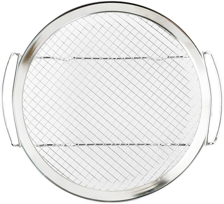 Oil Leakage Net Stainless Steel Frying Oil Residue Filter Wire Plate with Handle Fried Chicken Wings French Fries Grid Grill Food Strainer Stainless Steel Deep Fry Mesh Plate Cooking Tool