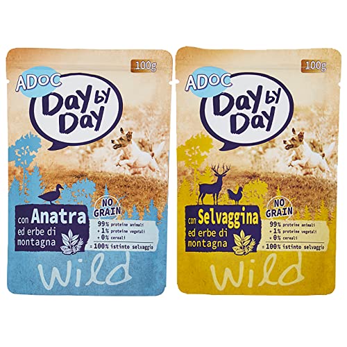 ADoC MIX Day by Day Dog Cane WILD Selvaggina e Anatra - 24 Buste da 100gr
