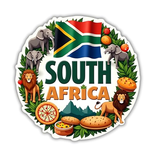 Image of Naxon South Africa Country Theme Souvenir Wooden Refrigerator Stylish Fridge Magnet - Fridge Decoration Magnet for Kitchen & Home Decor | Perfect Souvenir Gift | Size 3x3 Inches | Pack of 1