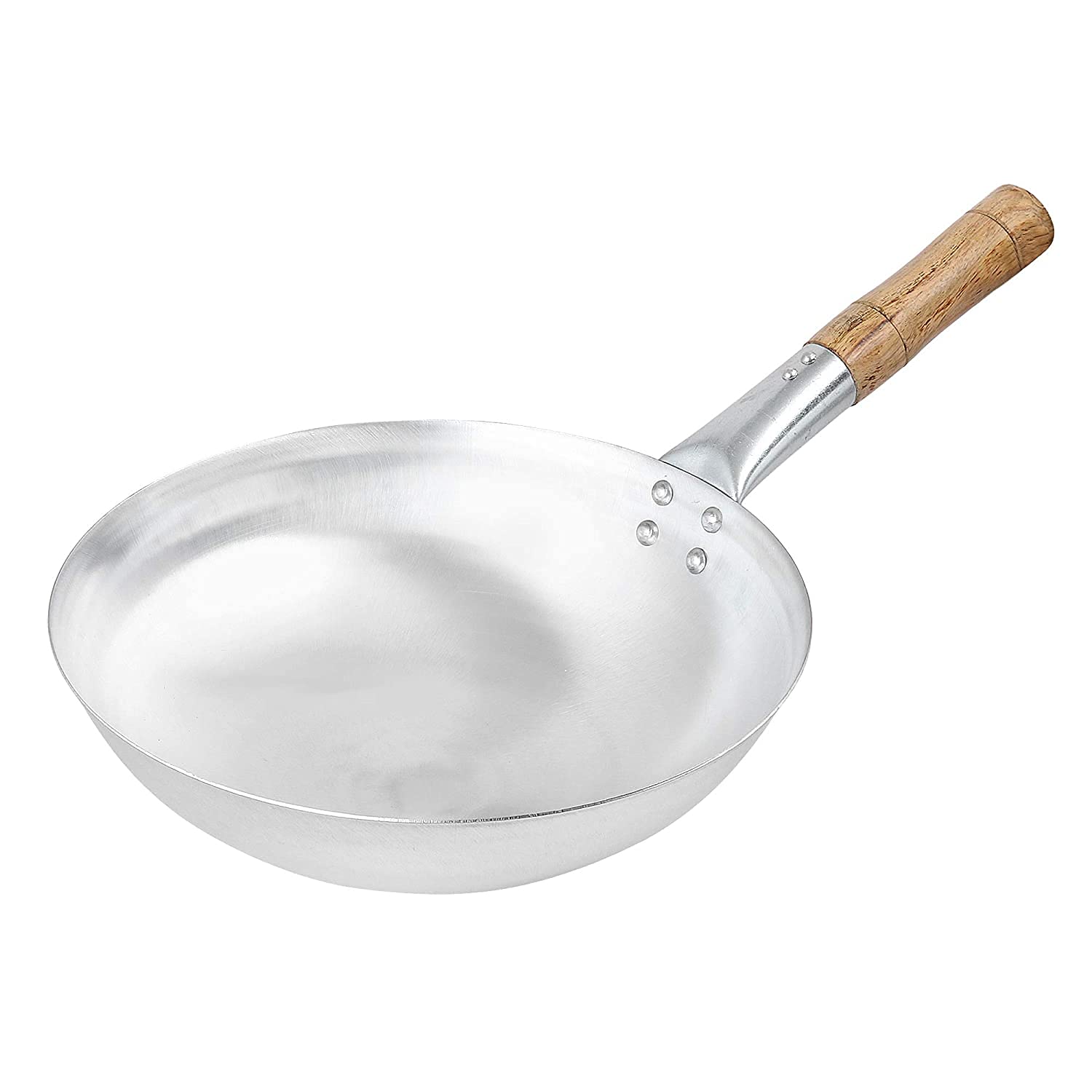 Stainless Steel Chinese Wok with Wooden Handle (6 inch)