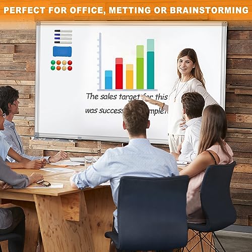 H-Qprobd Dry Erase Board for Wall 72"x40" Aluminum Presentation Magnetic Whiteboard with Long Pen Tray, Wall-Mounted White Board for School, Office and Home - Image 5