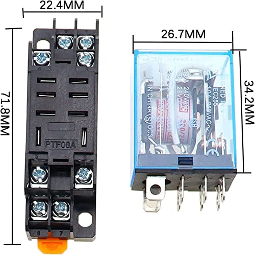 FASNA Relé Relé DC12V 24V 36V 48V 110V 220V 10A 8PIN Relé de energia da bobina DPDT LY2NJ HH62P HHC6