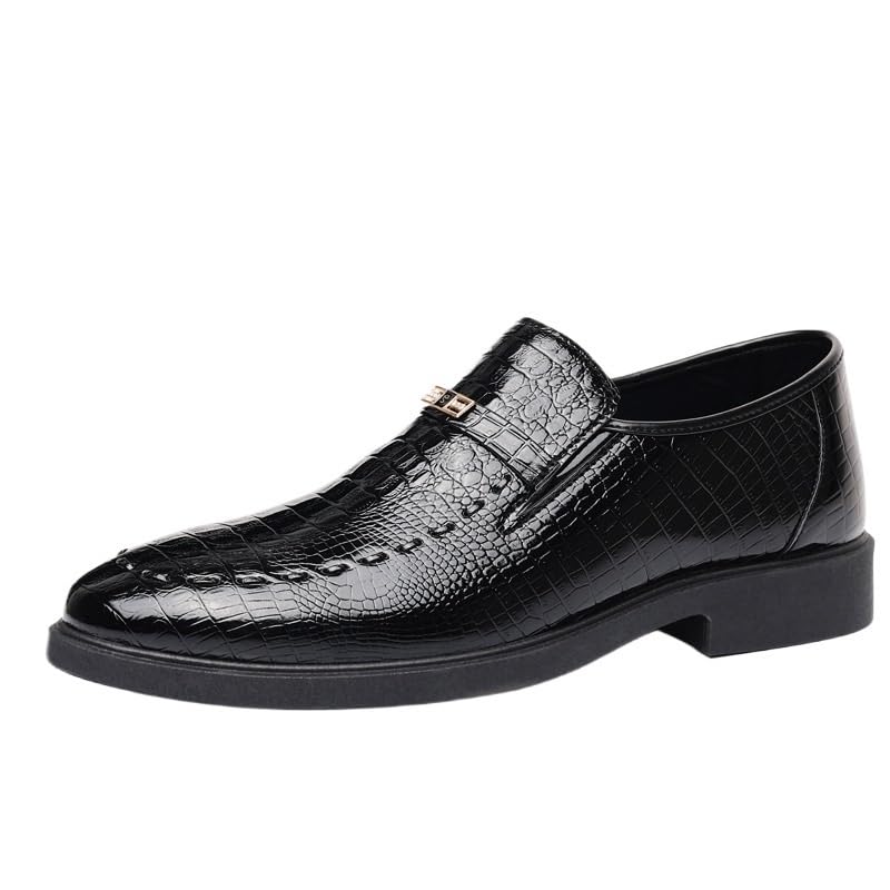 Mens Casual Shoes Classic Crocodile Printed Slip-on Penny Loafers Business Premium Shoes for Men