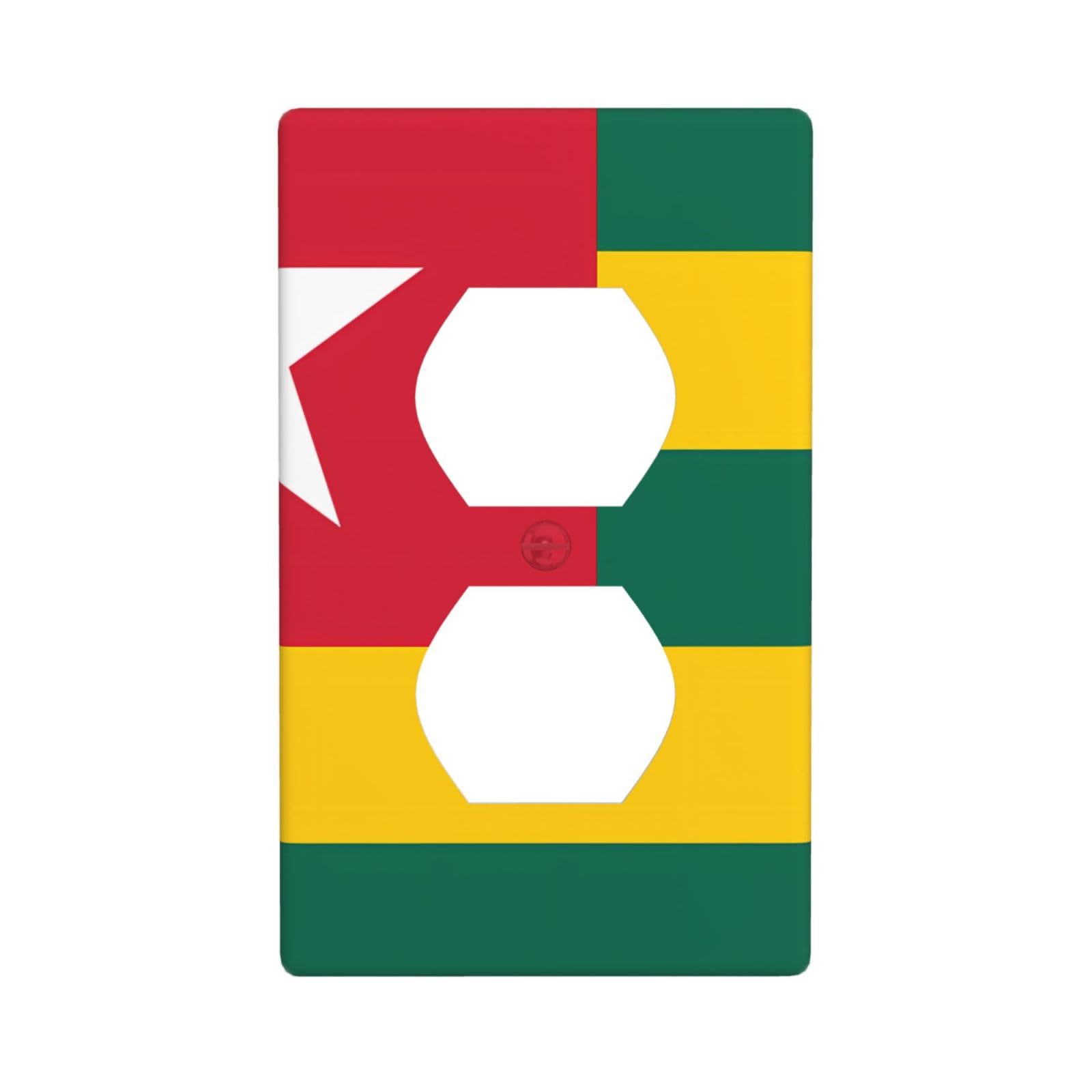Flag of Togo Decorative Switch Plate Cover-Unbreakable Polycarbonate Wall Plate for Home Office, 1 Gang with Screws