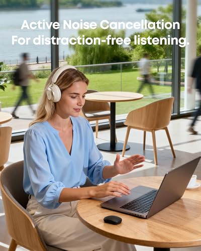 Image of Soundcore Space One Pro by Anker, Adaptive Active Noise Cancelling Headphones Driven by 6 Mics, Super Foldable Design, 60H Lossless Audio, Ultra-Fast Charging, Hi-Res Wireless Audio, Comfortable Fit