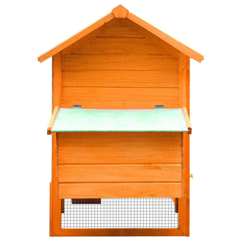 Hühnerkäfig aus Kiefernholz und Tannenholz 170x81x110 cm mit Maschendraht, wetterfestem Dach, ausziehbarer Reinigungsschublade, rutschfeste Rampe