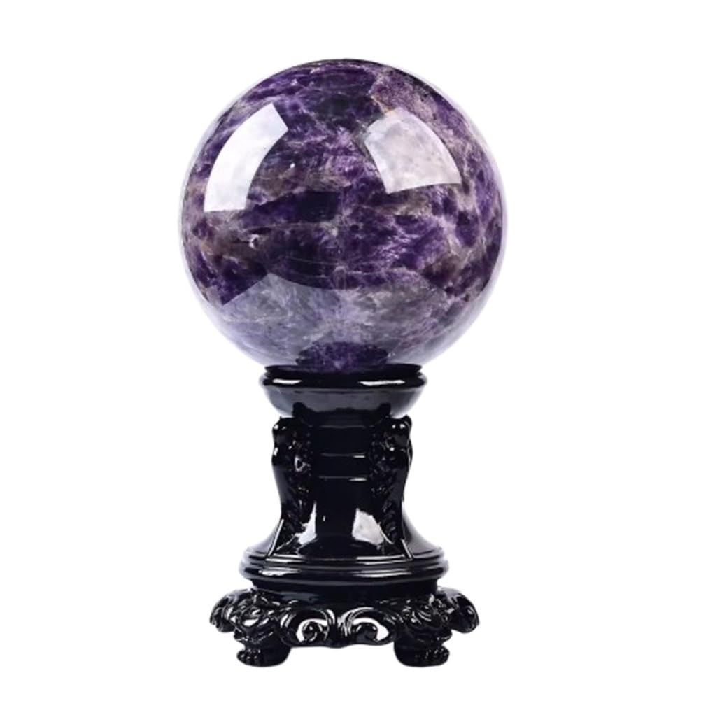 Améthyste boule de cristal 10cm, le cadeau idéal avec socle bois