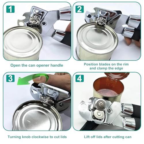 Yarmchahk Multifunctional Stainless Steel Manual Can Opener and Bottle Opener, Heavy Duty - image 4