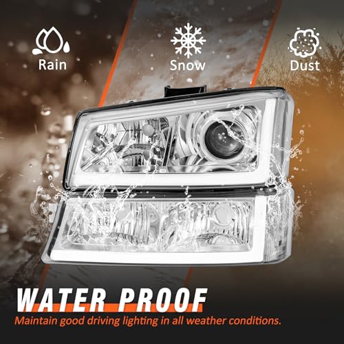 Image of for 2003-2007 Chevy Silverado Headlights With DRL
