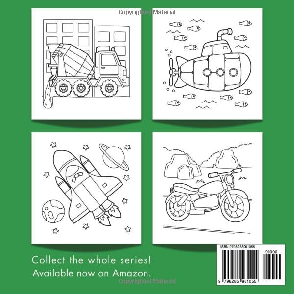 A No Frills Coloring Book: Truck and Vehicles for Kids Ages 2+: 88 Pages of Budget-Friendly Coloring for Toddlers, Preschoolers, and Beginners — ... Series: Affordable, Easy, and Fun to Color) image 3