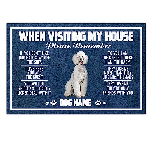 Poodle Doormat When Visiting My House Please Remember Personalized Rug Door Mats Outdoor Decorations Entry Home Porch Front Doormats Housewarming Gifts for Dog Lovers Friends