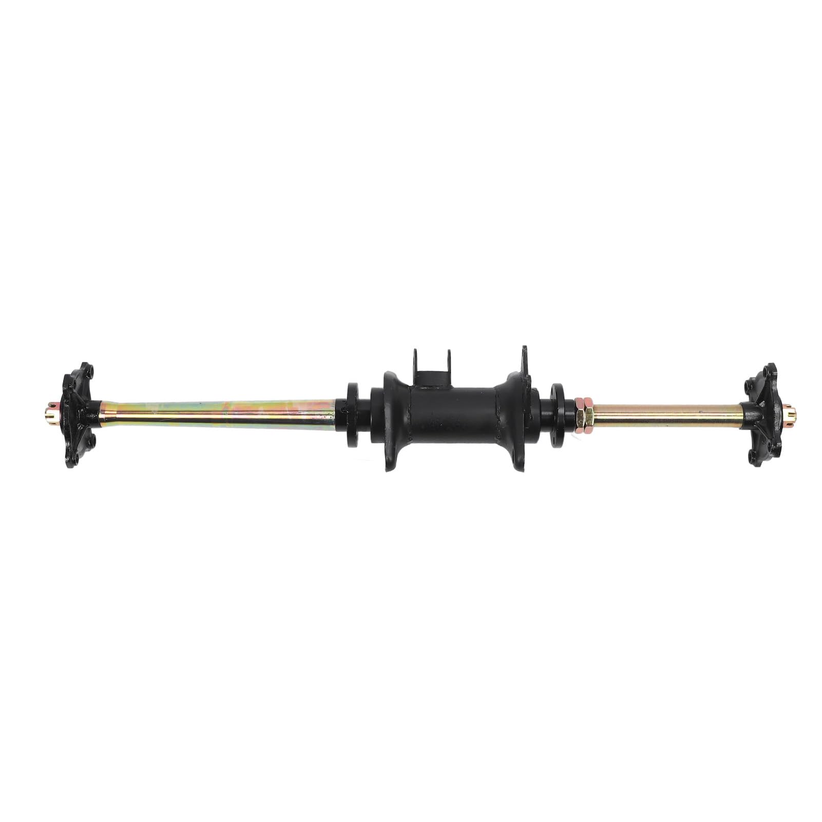 Jeffergarden Zespół Tylnej Osi Gokartowej, oś Tylna ze Stopu Stali 25 Mm, 810 Mm z piastą i Mocowaniem Hamulca, łatwa Instalacja Zamienna do Pojazdów Terenowych ATV Karting DIY