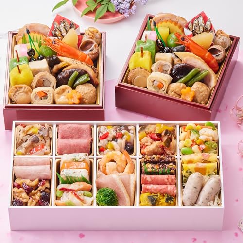 京都 しょうざん おせち料理 2026 和の個食&オードブル 個食二段&洋風一段 46品 盛り付け済み 冷凍おせち 2人前 お届け日:12月30日 美食サークル