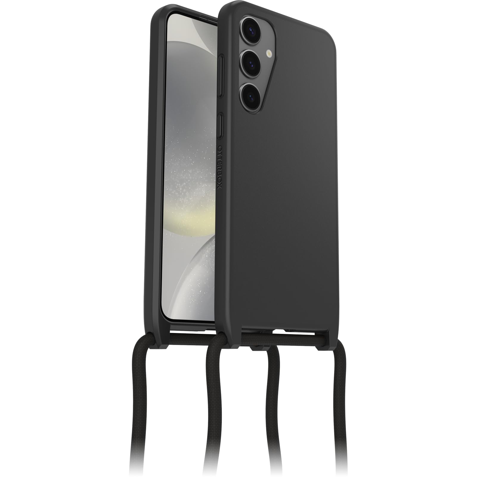 OtterBox Cover React Necklace per Samsung Galaxy S24+, Custodia Ultra sottile, Resistente a shock con cordino a collana, Adattabile e intercambiabile, Testata a norme MIL STD 810G, Nero