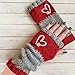 Casual Snowflake Print Fingerless Mittens, Knitted Winter Warmth And Fashion Comfort,Beige,One Size,Red,One Size
