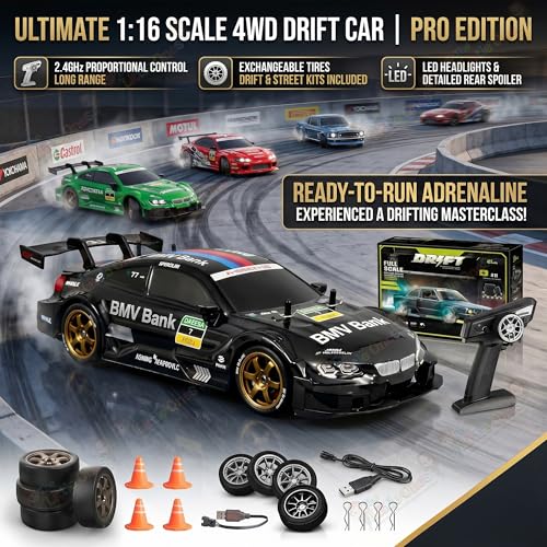 Image of The Little Ones 4x4 Rc Drifting Car - Rc Drift Cars High Speed Remote Control Drift Car 2.4GHz Remote Control Drift Stunt Off Road Cars 360 Rotation Toys for Kids & Adults Boys & Girls [HawkX Drift]
