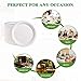 Vplus 150 Pack Paper Plates 9 inch 100% Compostable, Heavy-Duty Disposable Paper Plates Bagasse Natural Biodegradable Eco-Friendly Sugarcane(White) 6