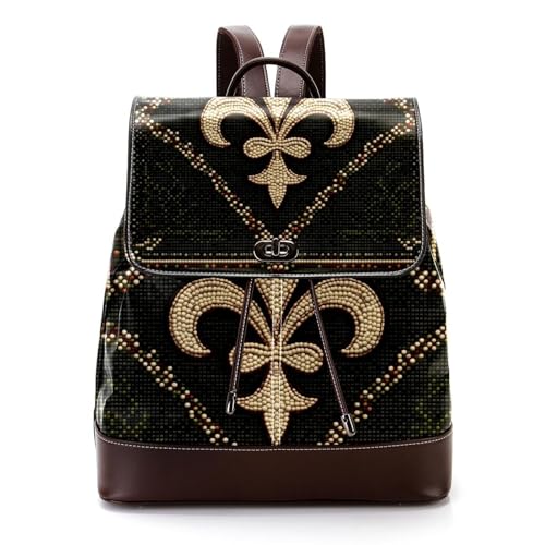 Sac à dos en cuir PU fleur de lys, exprimez votre personnalité unique avec style