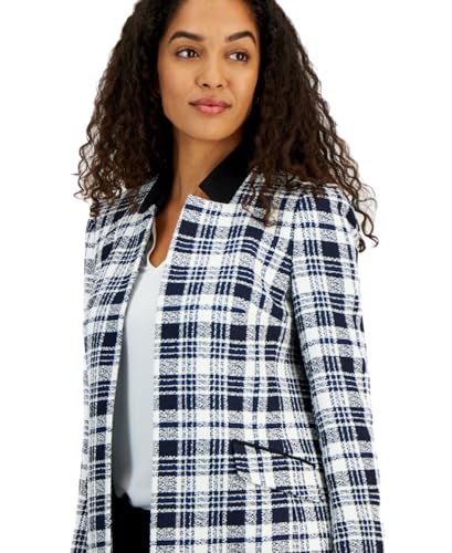 Kasper Women's Plaid Kissing Star Neck Topper W Combo2