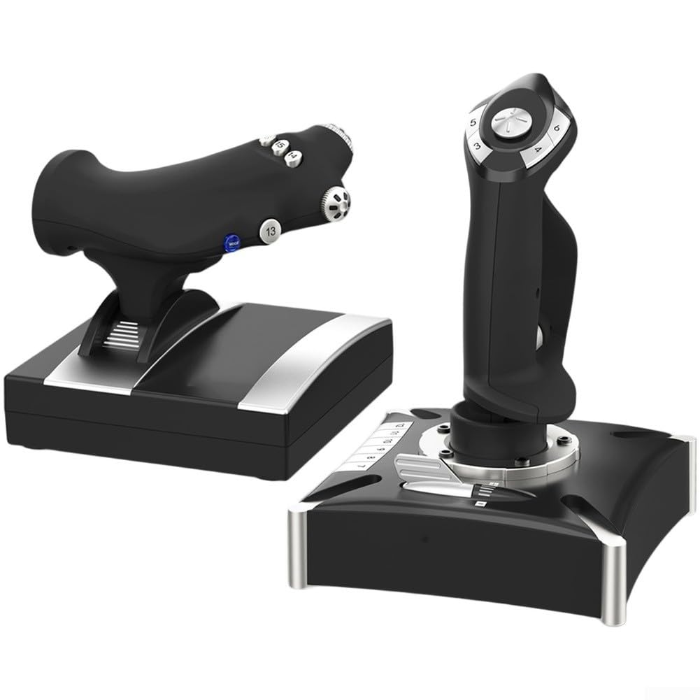 Mango de controlador de vuelo simulado para PC, para PS4, para Xbox y Win10, joystick ergonómico ABS para juegos con palancas intuitivas para simulación de vuelo, diseño compacto para el hogar
