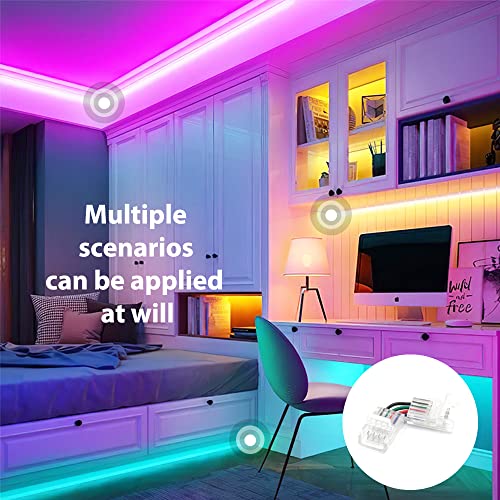 Arotelicht Rgb Strip Light 4 Pin Connectors,10Pcs Transparent Solderless Track Lighting Connectors,Led Strip Light Connector For 10Mm Smd 5050 #TOP5