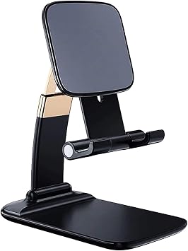 Coverzone Ayarlanabilir Katlanabilir Ergonomik Telefon Tutucu Stand  ve Tablet Tutucu stand  Desk Holder Oynar Ba l kl  Kaymaz Zemin Tabanl  Stand Siyah