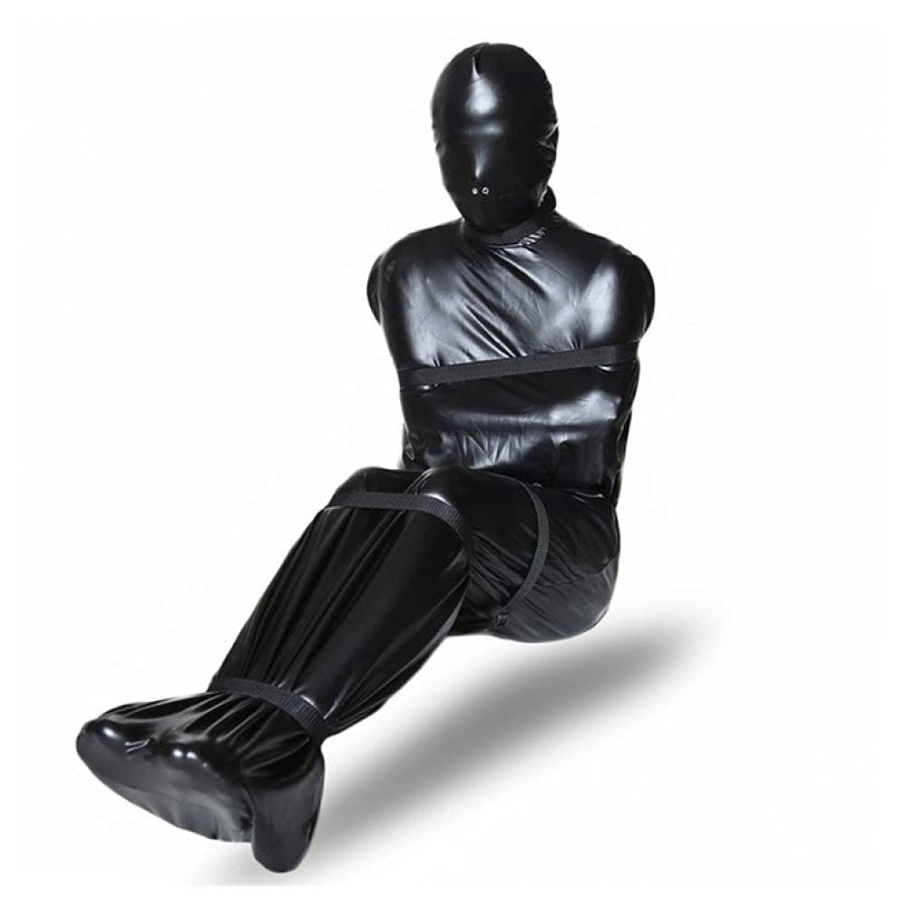 Bondage Masters Sleep Sack Mummy Sack Full Body Sack Restraint with Belts, Black