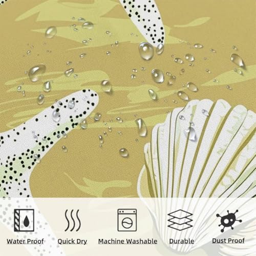 Rideau douche étoile mer pour baignoire familiale lavable et lesté 200x180