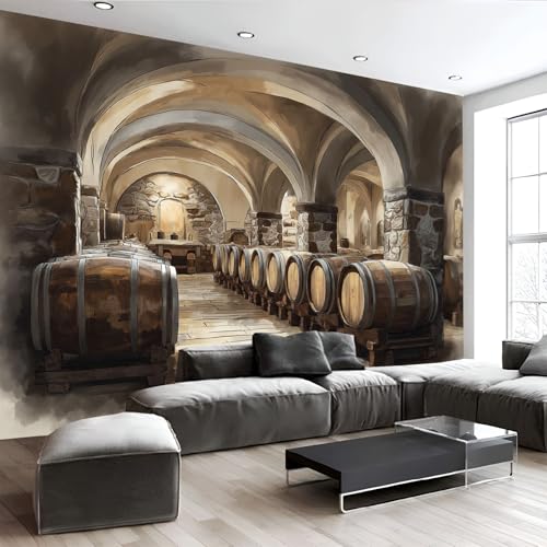 Papier Peint Cave à vin déco murale maison style industriel 3D - 6
