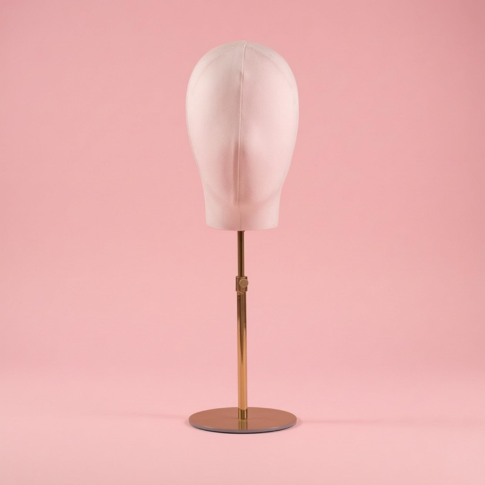 Amagogo Porta Parrucche Testa Manichino con , Rosa Con Base Rotonda Nera , Modello Testa Per Esposizione Cappelli E Parrucche, Altezza Testa 25,5 Cm, Circonferenza 51 Cm