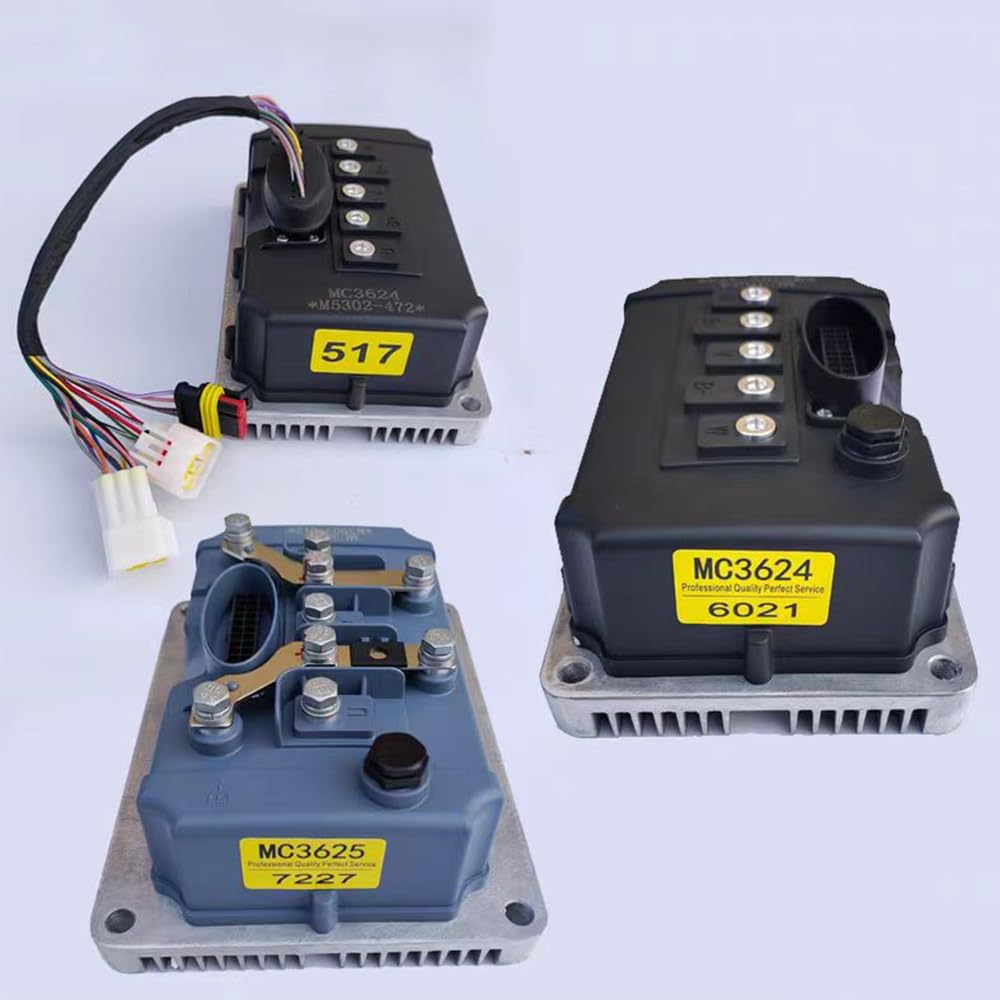 Enpower MC3624 controller from a side angle, showing the wiring harness and main connection points