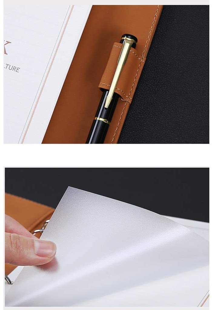 BmxauZ Quaderno con raccoglitore portatile in pelle PU A5 - Diario con copertina rigida squisito con carta sostituibile, ideale per gli studenti, dotato di chiusura elastica per comodità in movimento