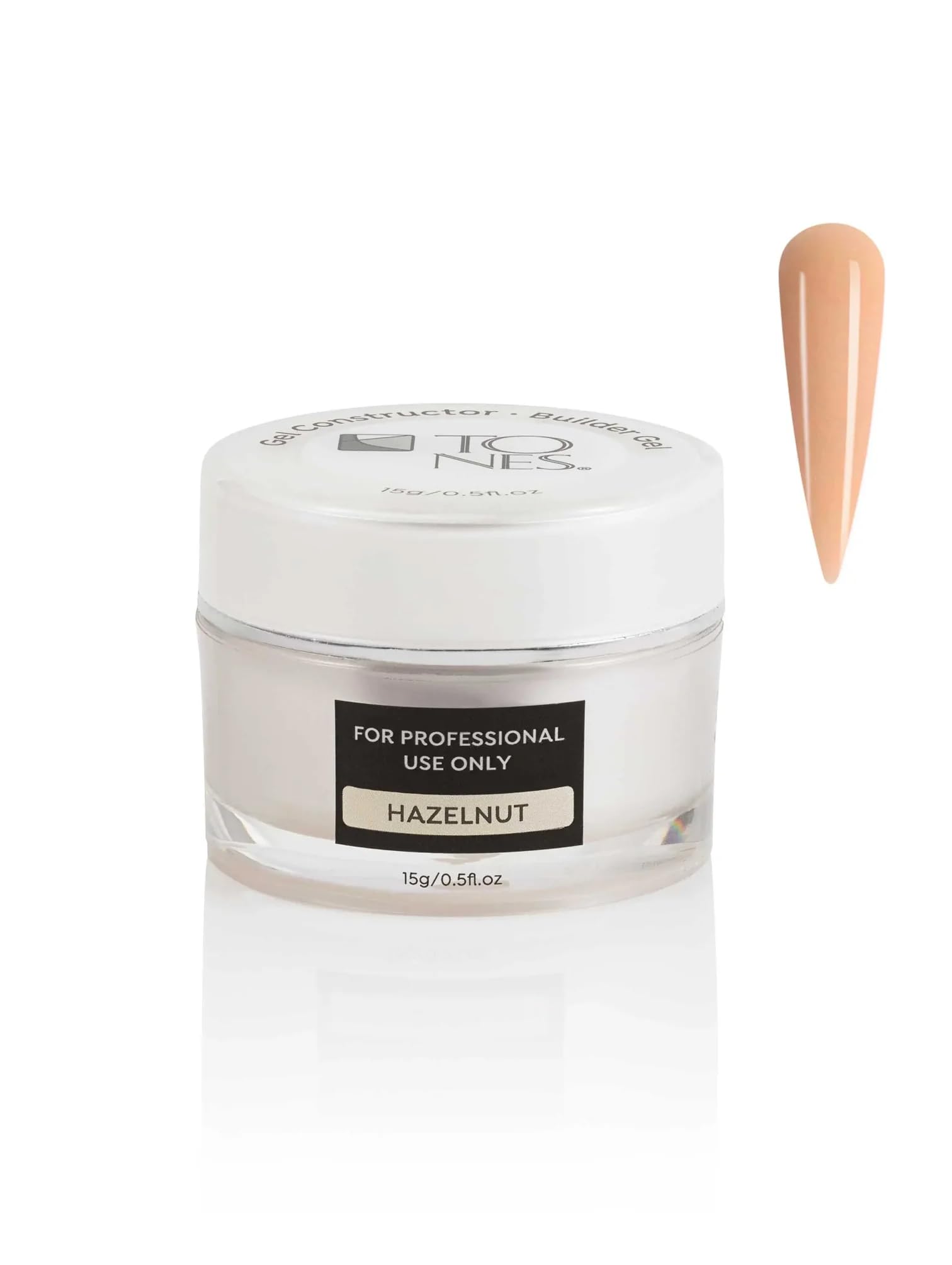 TONES Premium Self Leveling Nail Builder and Extension Gel for Professional Design - Salon-Quality LED and UV Building Gel - (0.5 Fl Oz, Hazelnut)