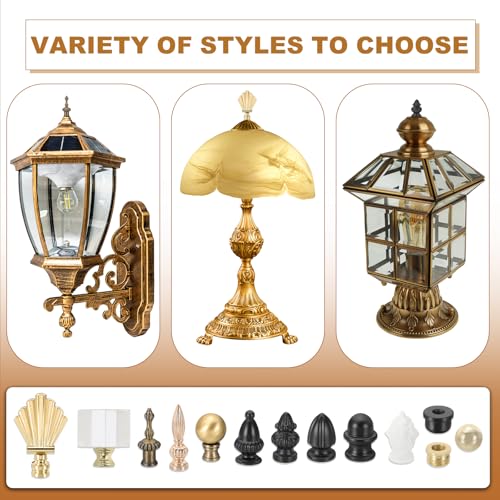 Image of PATIKIL 7mm Lamp Holder Finial Cap Adapters, 2 Pcs Male 1 /8 IP (3 /8 inch) to Female 1 /4-27 Brass Lamp Holder Finial Full Thread Adapter Lamp Finials Connector for Lamps Finials Install