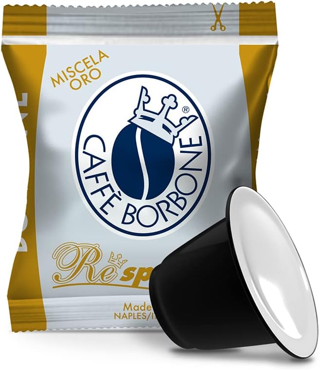 Caffè Borbone Respresso, Miscela Oro - 50 Capsule - Compatibili con le Macchine ad uso domestico Nespresso*