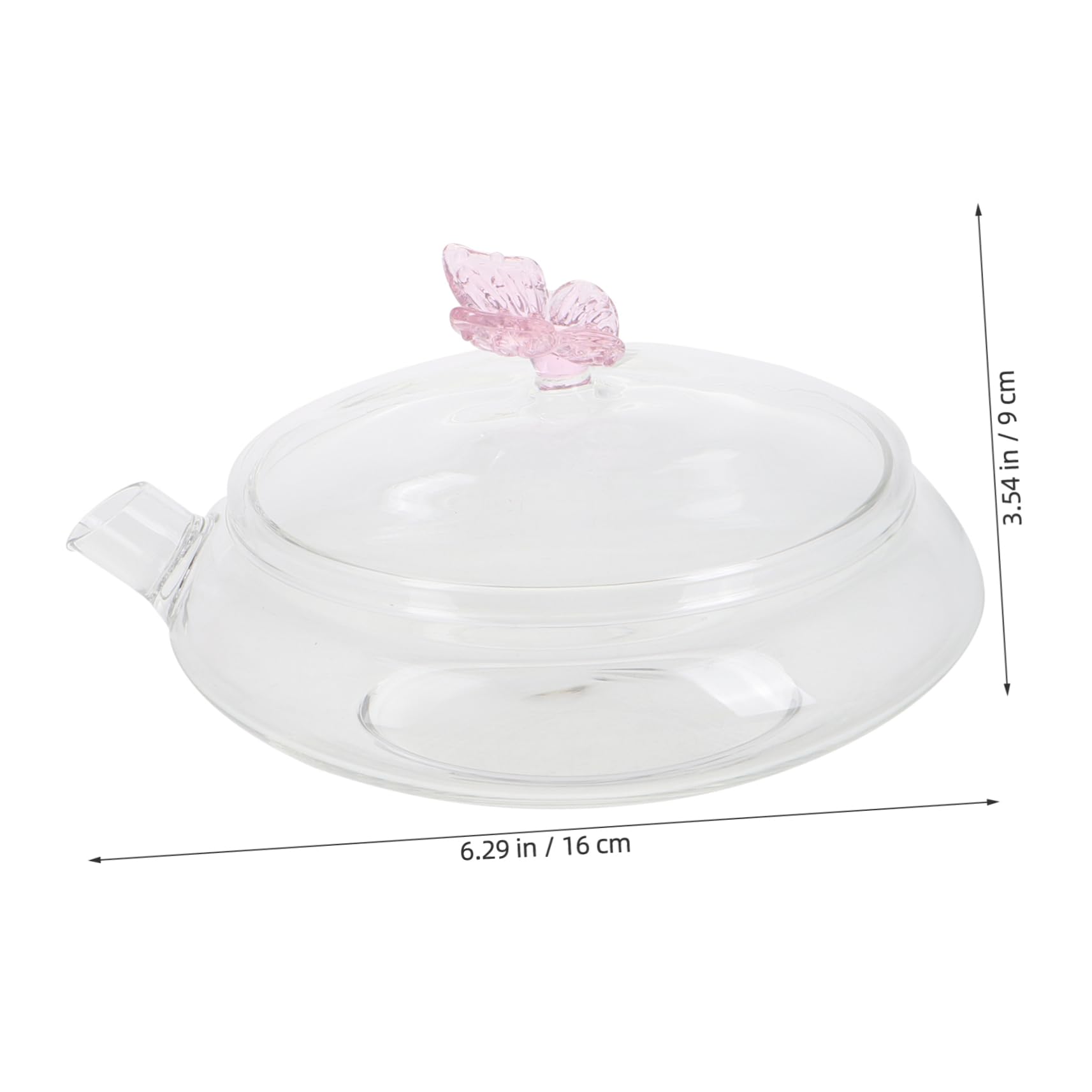 Amosfun Glas Teekanne 380ml, Hitzebeständig für Kalte und Heiße Aufgüsse | Transparent, mit Teesieb und Schmetterlingsdeckel, Tropffreier Ausguss, Leicht und Tragbar
