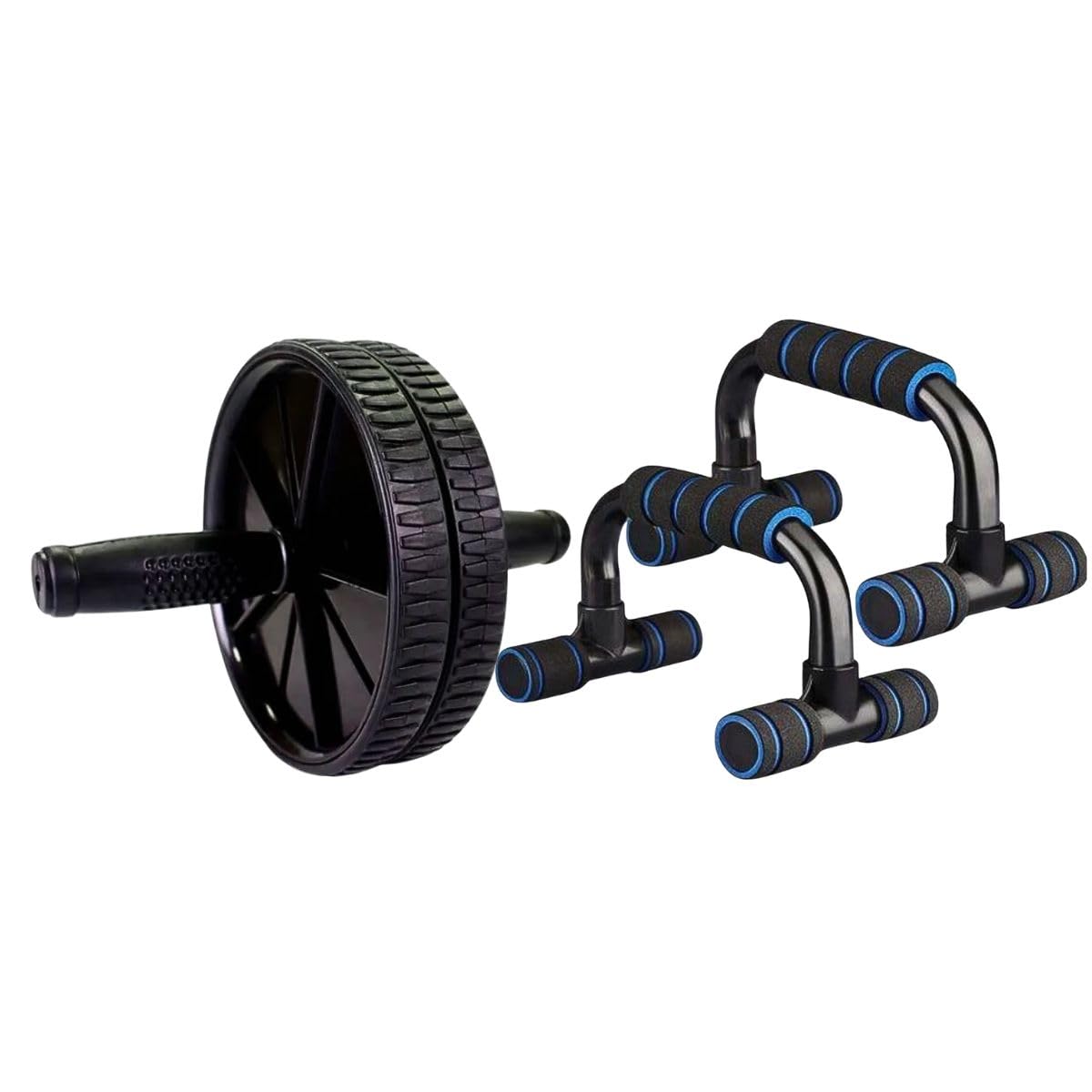 Kit Ginástica BRN FITNESS com Rolo Abdominal e Suporte para Flexão