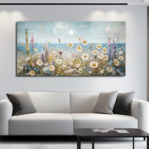 KELIYUAN Large Canva Wall Art For Living Room Farmhouse Wall Decor For Bedroom Office Decorations Abstract Paintings Flowers Landscape Wall Pictures Artwork Modern Aesthetic Room Home Decor 24x48In