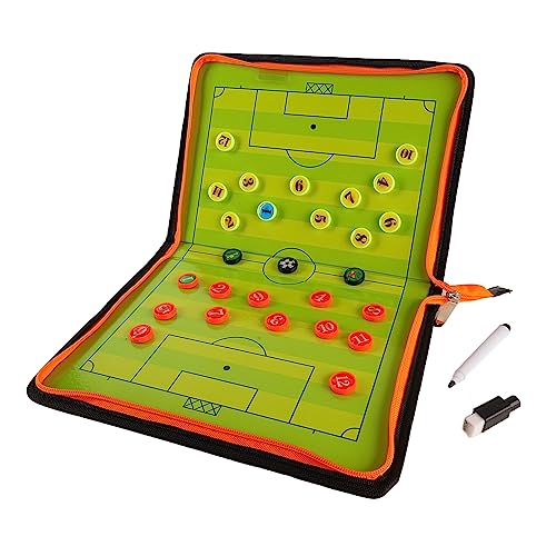 Football Coaching Board, Magnetic Coaching Board, Portable Strategy CoachBoard, with Marker Pen Chess Pieces Zipper Type