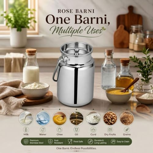 Image of Chakmak Rose Barni (2.5 Litre) | Premium Food Storage Container | Airtight Kitchen Storage Jar | Multipurpose Container for Dry Fruits, Snacks, Pulses, Grains & Kitchen Essentials