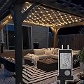 Eueasy LED Lights Outdoor Fairy Lights Chandelier - 360L Gazebo Net Lights with 8 Lighting Modes, 12×12 FT Chandelier for Pergolas?Wedding, Bush, Christmas