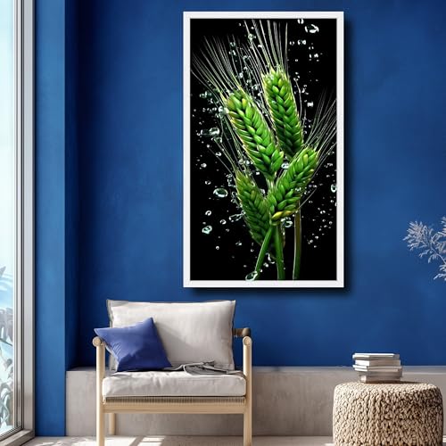 Tableau macro blé vert toile botanique haut de gamme 40x70cm - 4